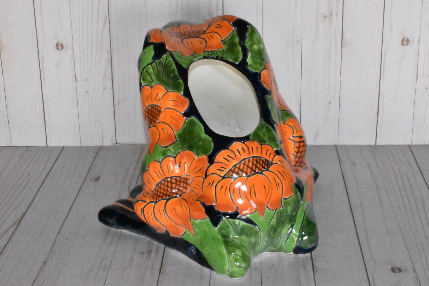 Talavera Flower Planter Frog