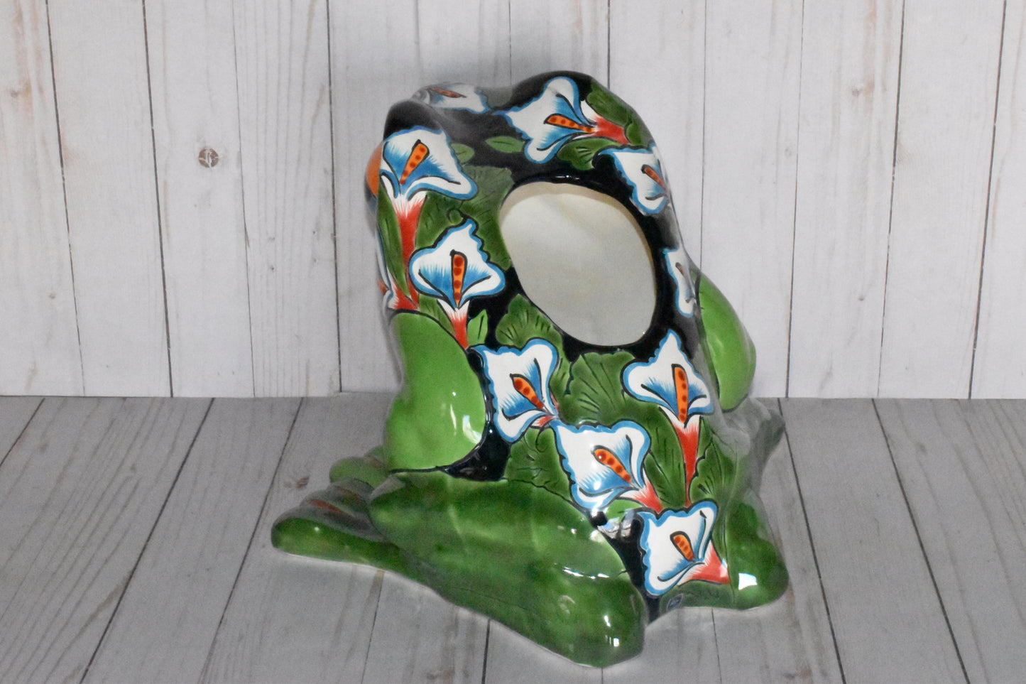 Talavera Flower Planter Frog