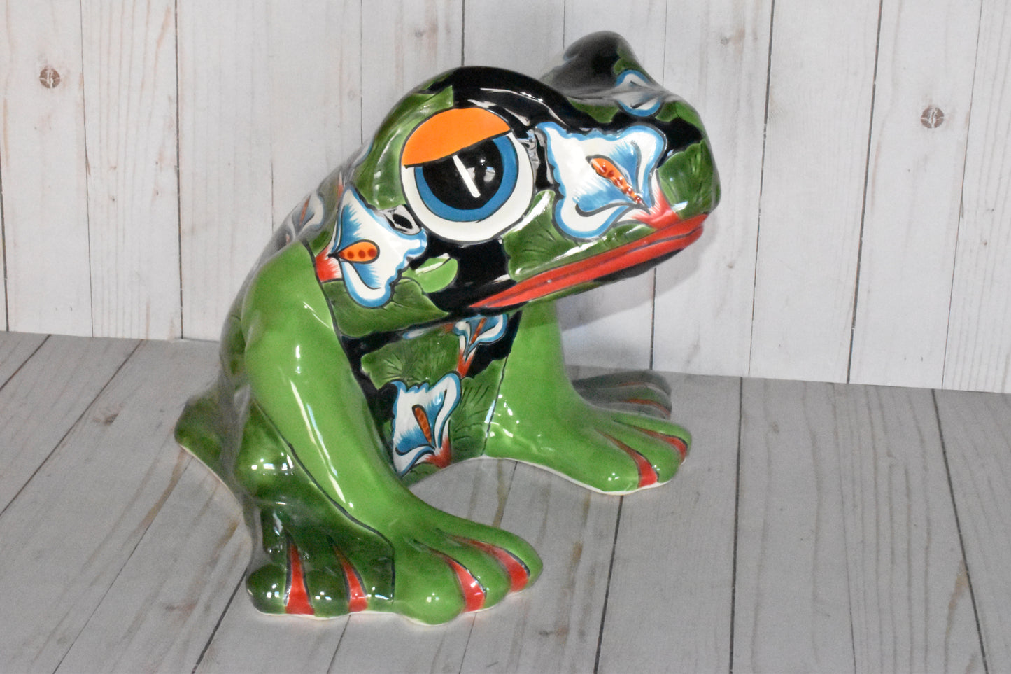 Talavera Flower Planter Frog