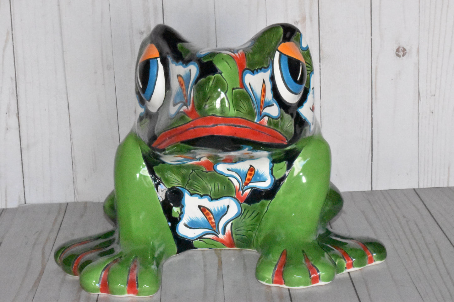 Talavera Flower Planter Frog