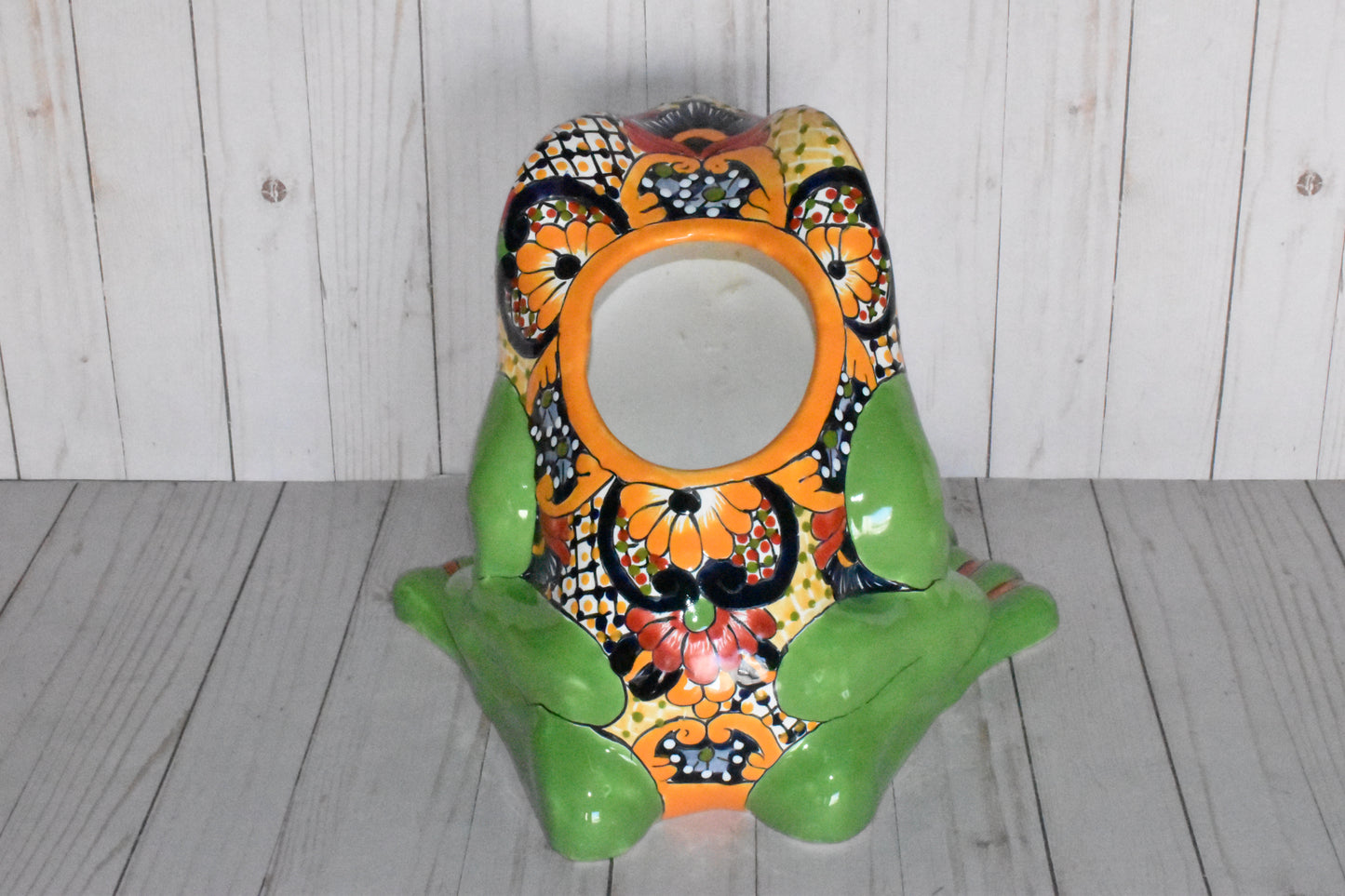 Talavera Flower Planter Frog