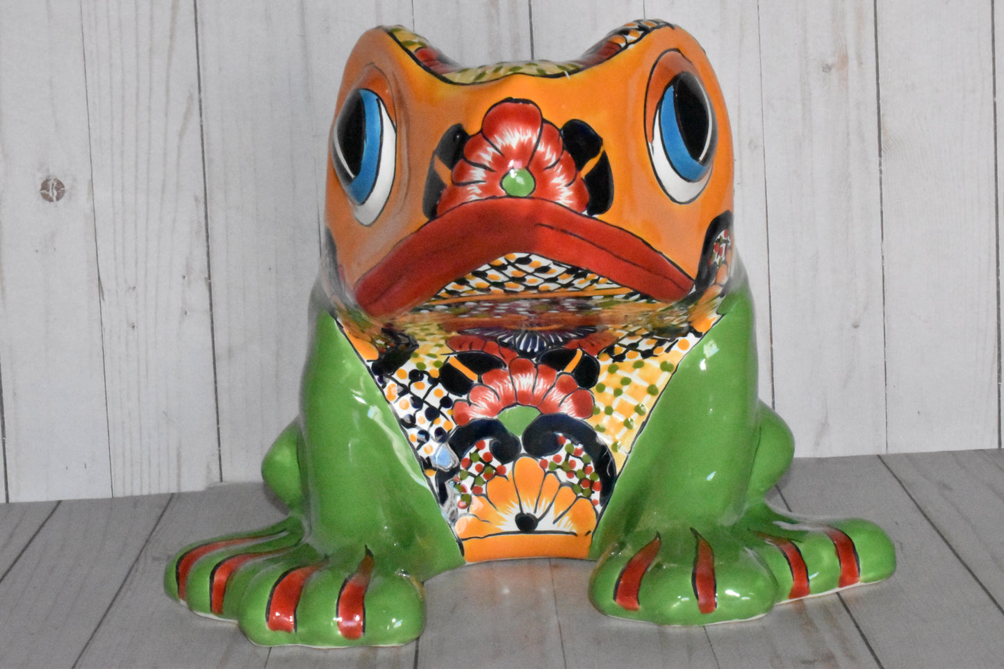 Talavera Flower Planter Frog