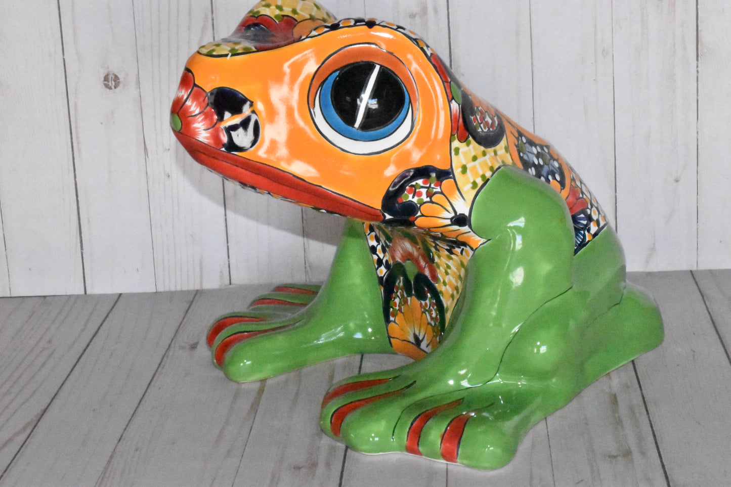 Talavera Flower Planter Frog
