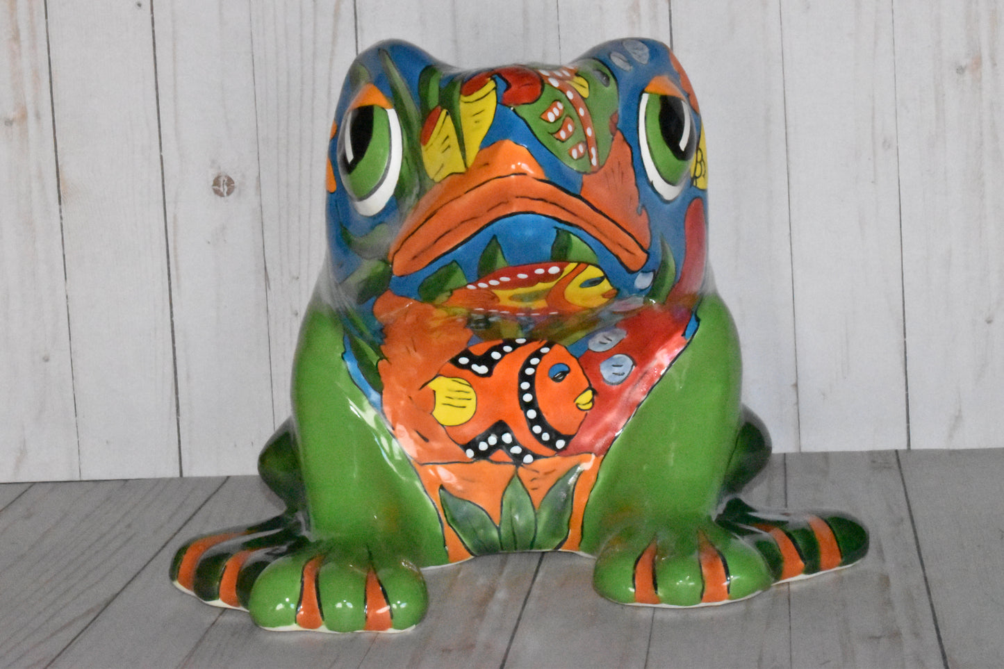 Talavera Flower Planter Frog