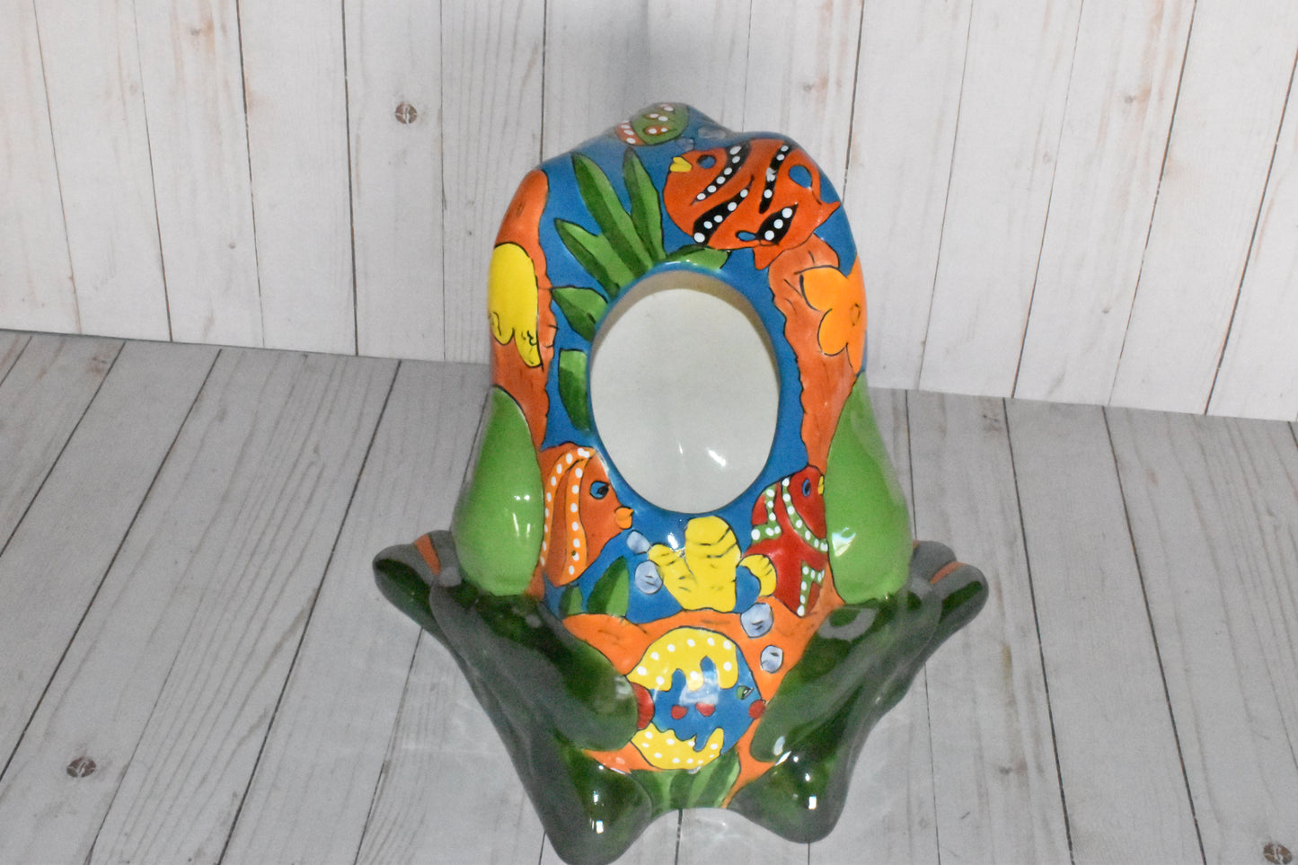 Talavera Flower Planter Frog