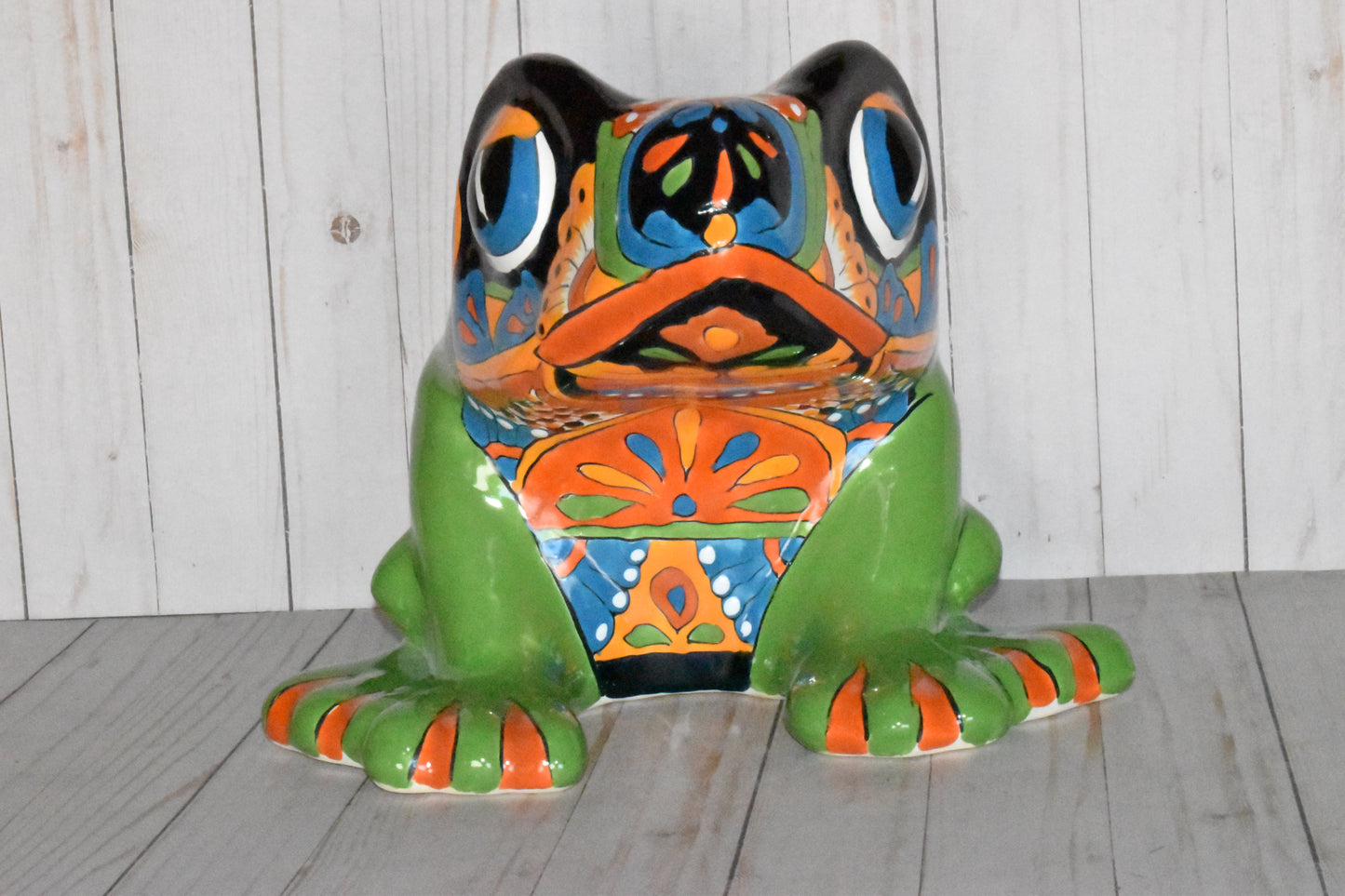 Talavera Flower Planter Frog