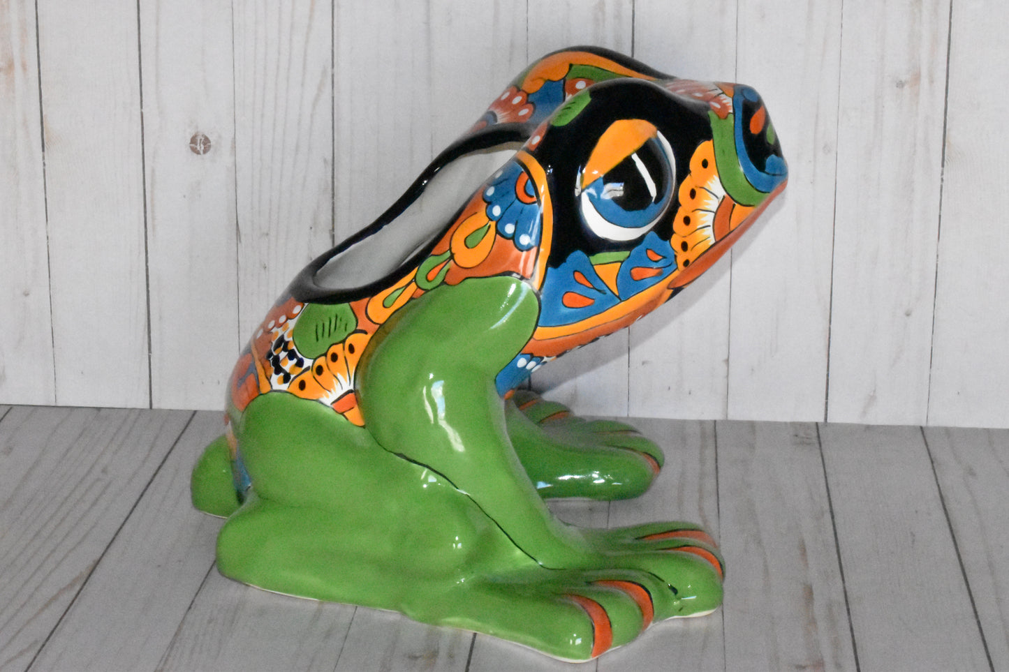 Talavera Flower Planter Frog