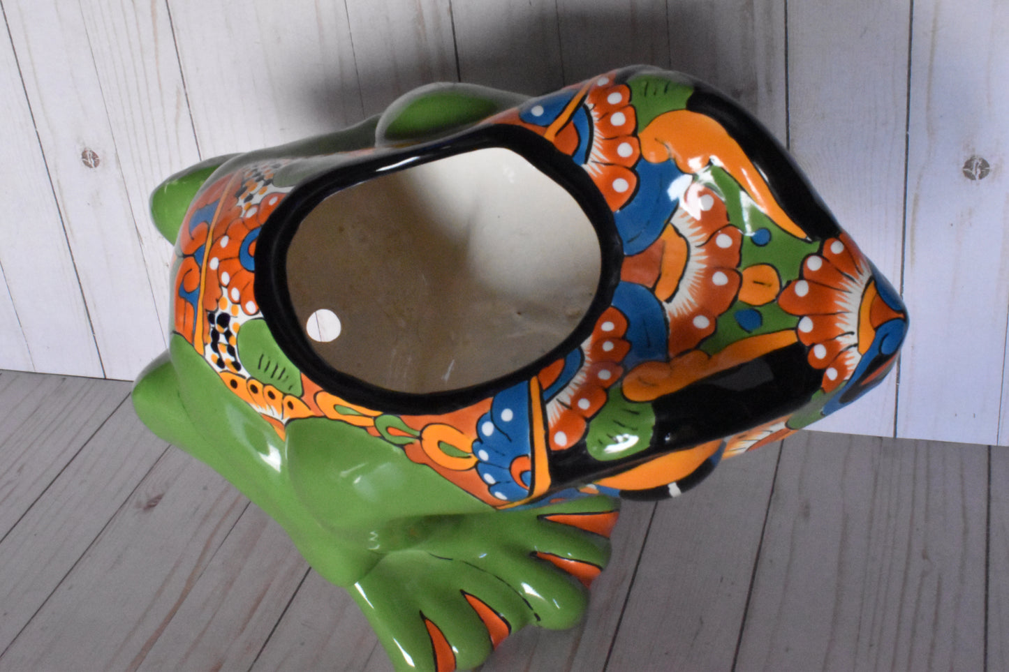 Talavera Flower Planter Frog