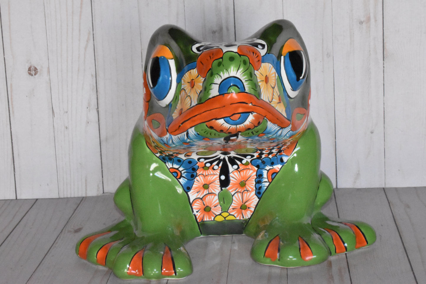 Talavera Flower Planter Frog