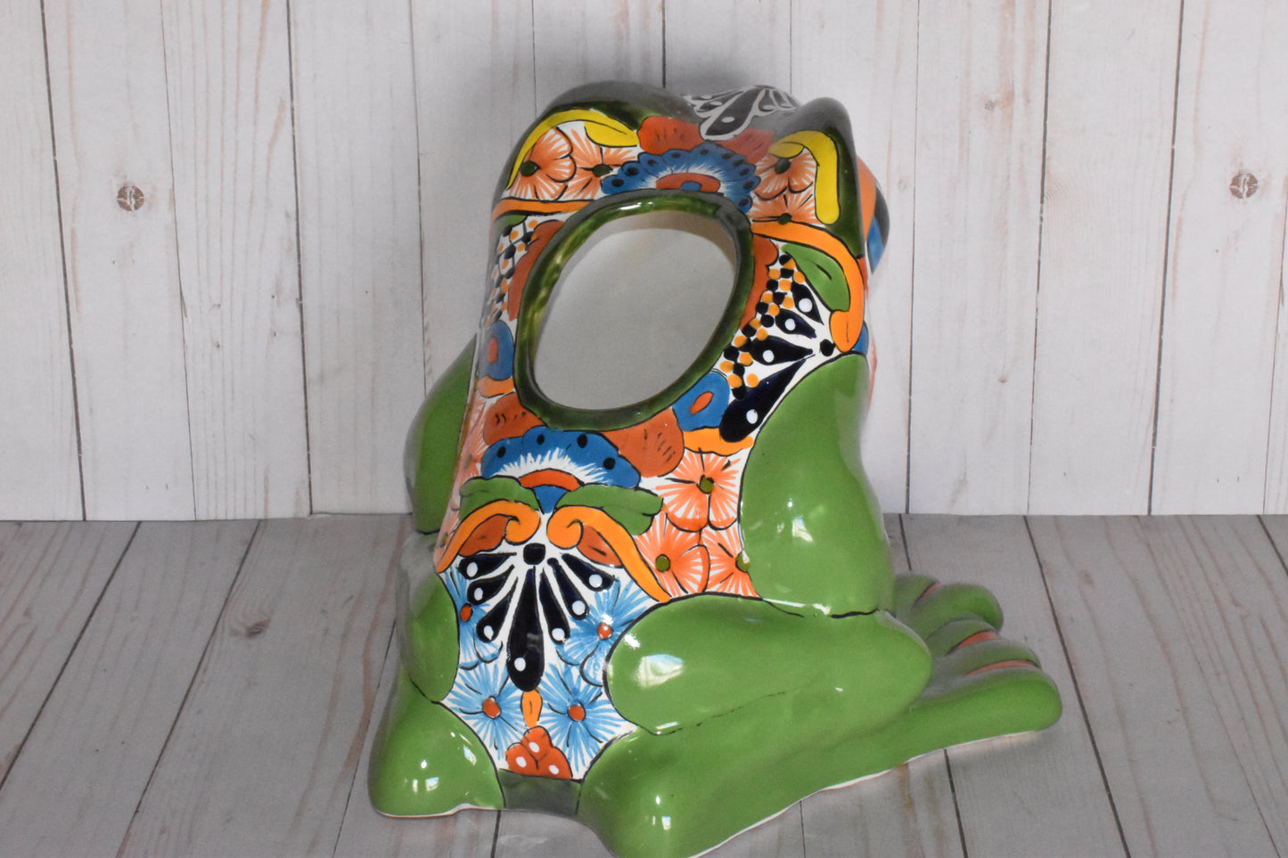 Talavera Flower Planter Frog