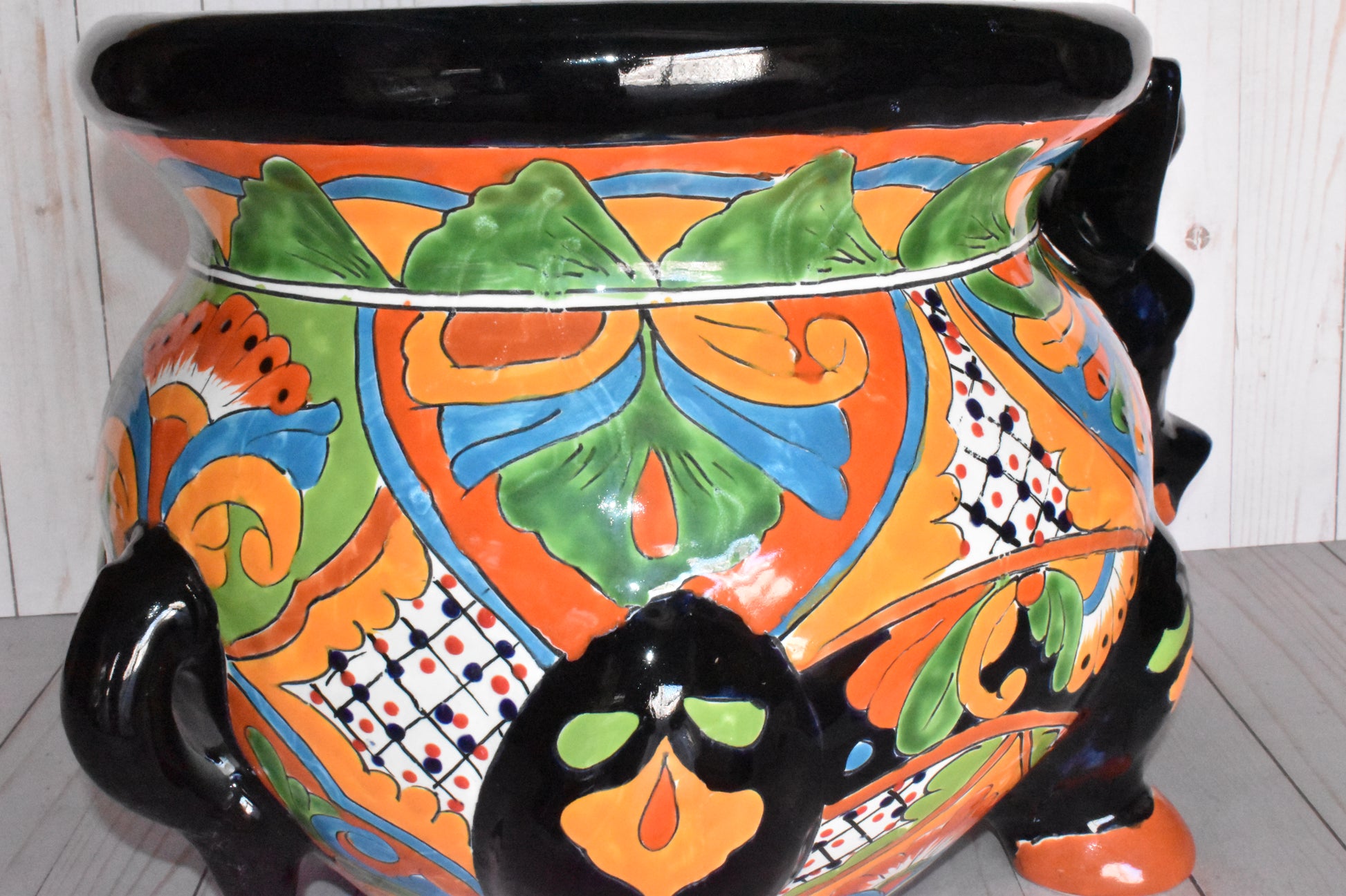 mexican pot plants Extra Large Michoacana Planter Talavera Donkeys – Sol de Mexico Imports