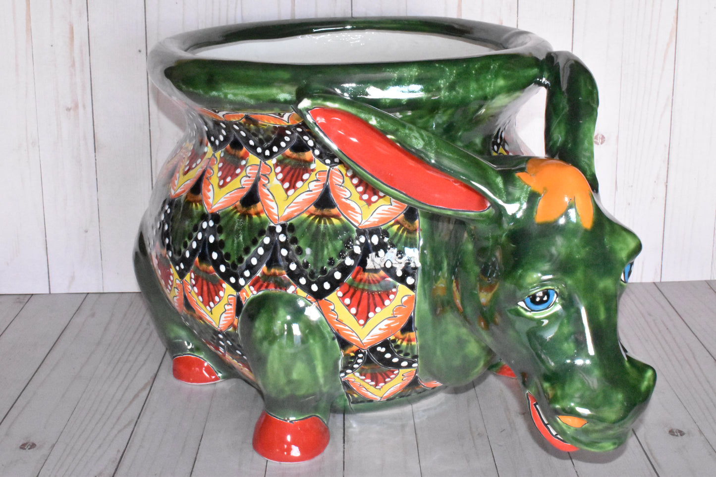 Extra Large Michoacana Planter Talavera Donkeys