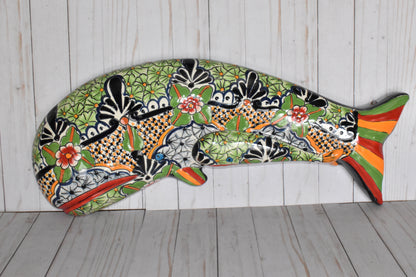 Handcrafted Talavera Wall Whale