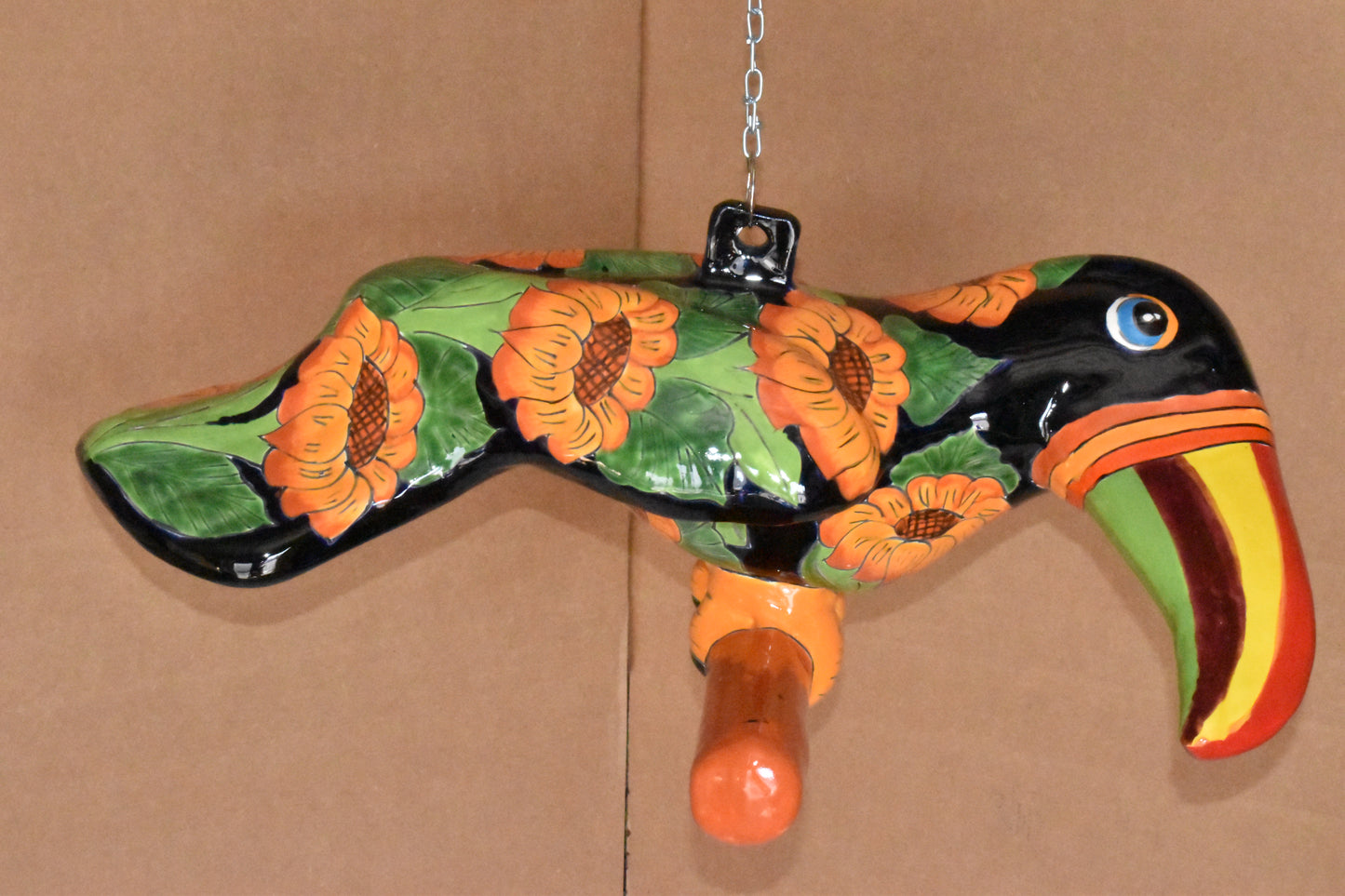 HANGING TOUCAN ORANGE SUNFLOWERS