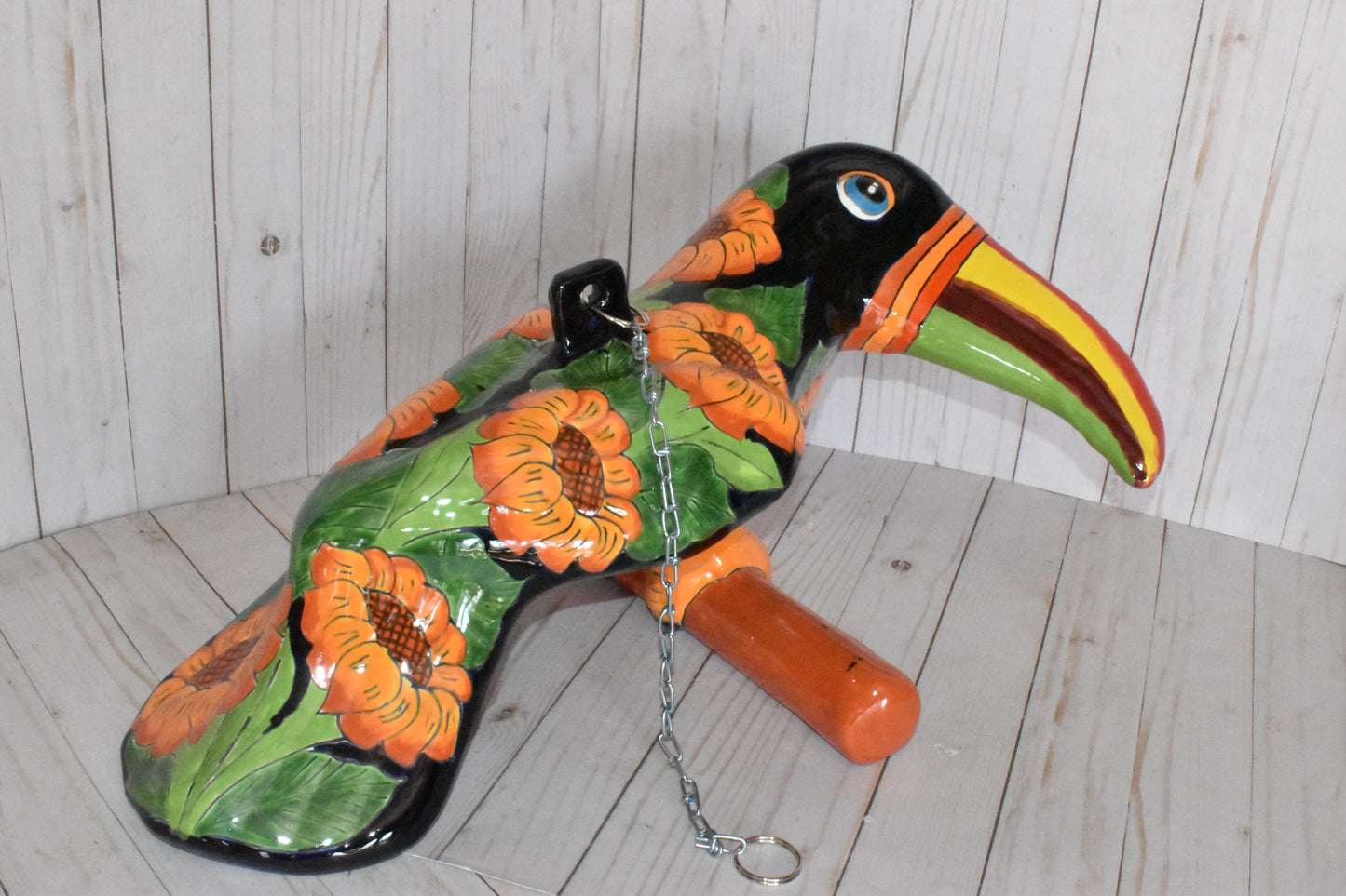 HANGING TOUCAN ORANGE SUNFLOWERS