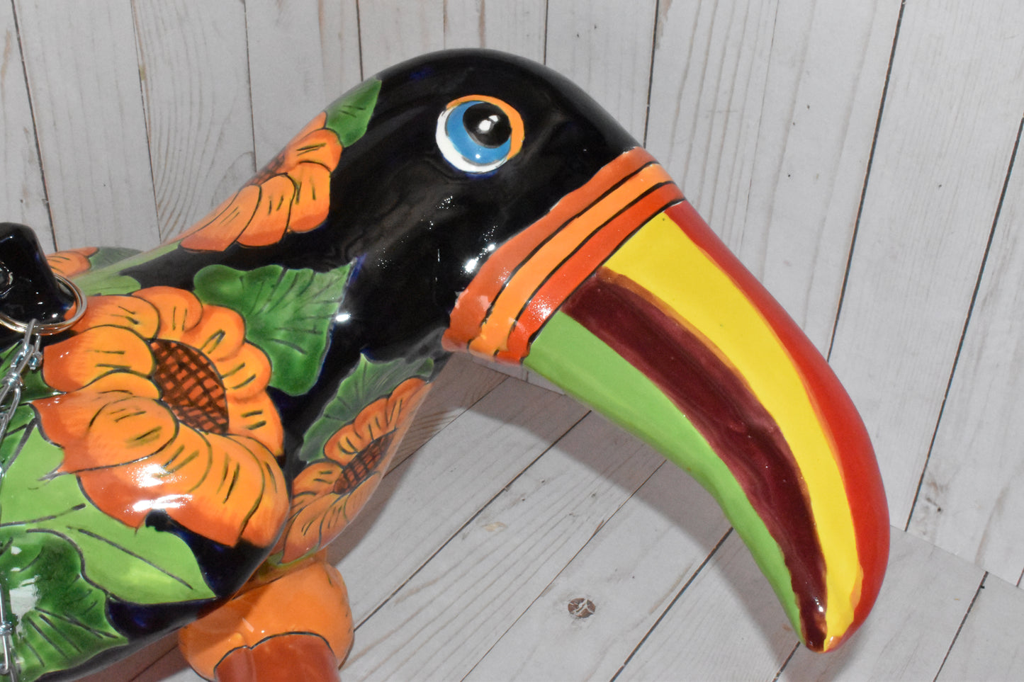 HANGING TOUCAN ORANGE SUNFLOWERS