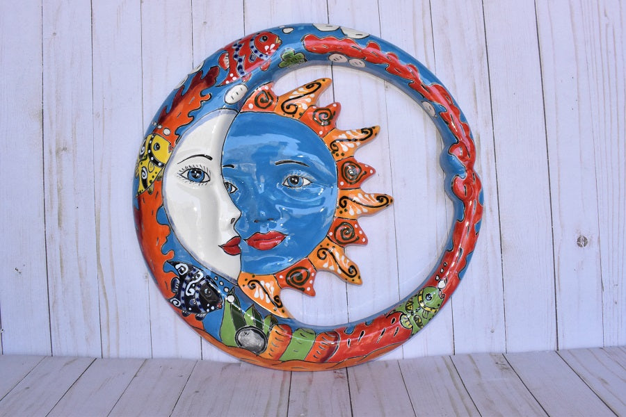 Large Mexican Talavera Hanging Eclipses