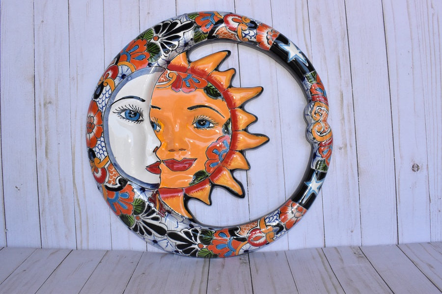 Large Mexican Talavera Hanging Eclipses