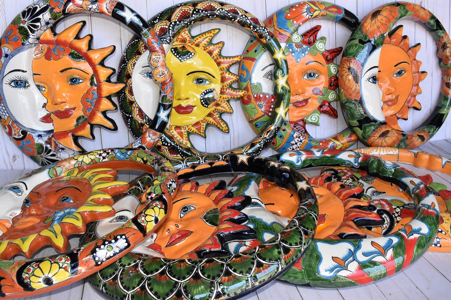 Large Mexican Talavera Hanging Eclipses