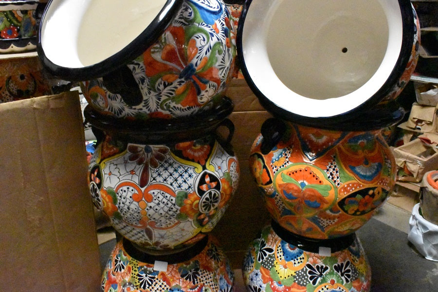 mexican plant pots australia Extra Large Talavera Michoacanas Pots 20” H x 21” W – Sol de Mexico Imports