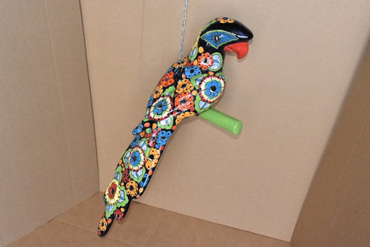 Jumbo XXLG Hanging Talavera Parrot in Flowers Pattern