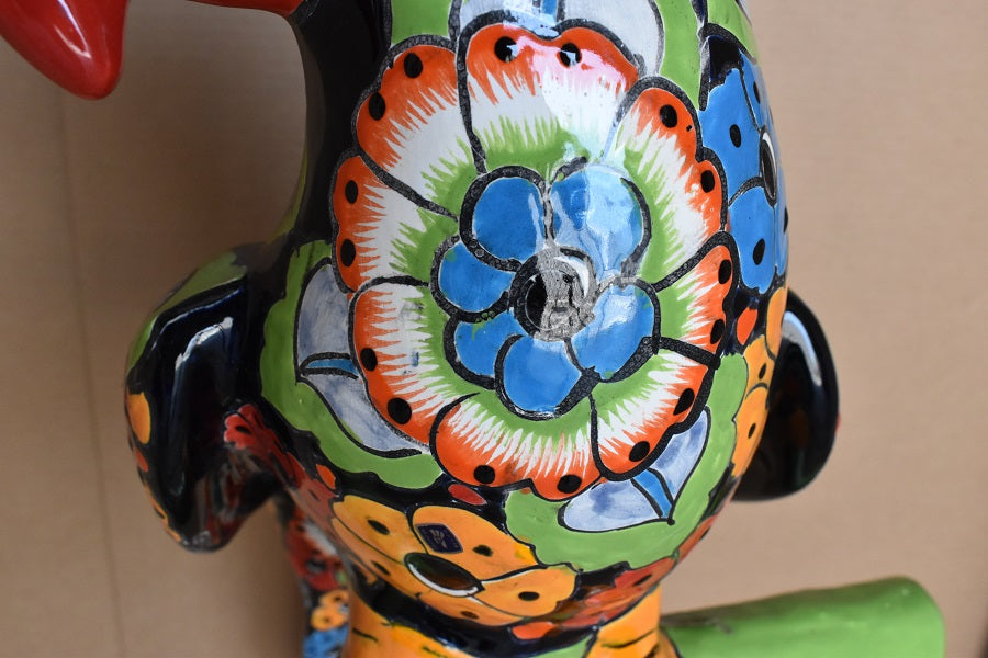 Jumbo XXLG Hanging Talavera Parrot in Flowers Pattern