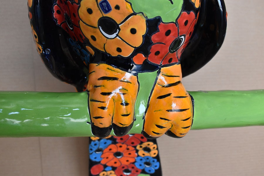 Jumbo XXLG Hanging Talavera Parrot in Flowers Pattern