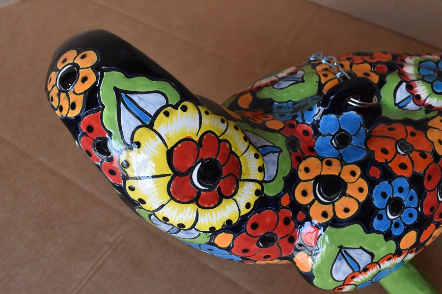 Jumbo XXLG Hanging Talavera Parrot in Flowers Pattern
