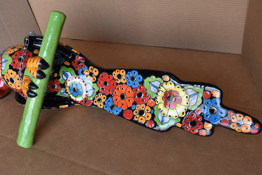 Jumbo XXLG Hanging Talavera Parrot in Flowers Pattern