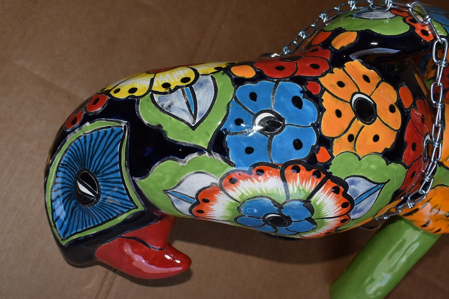 Jumbo XXLG Hanging Talavera Parrot in Flowers Pattern