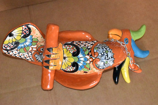 Handmade Talavera Ceramic Hanging Cockatoo