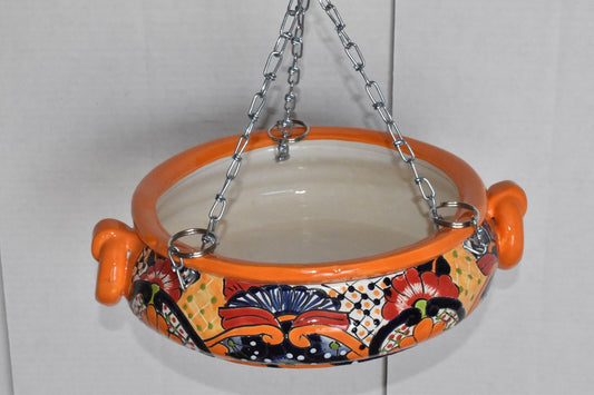 Hanging Talavera Pots With Chains.