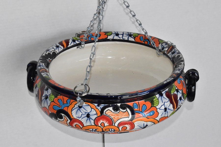 Hanging Talavera Pots With Chains.