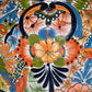 Molcajete flower planter, three feet stand pot colorful and beautiful.