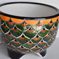 Molcajete flower planter, three feet stand pot colorful and beautiful.