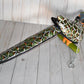 Large Beautiful Hanging Parrot Green Peacock Feathers