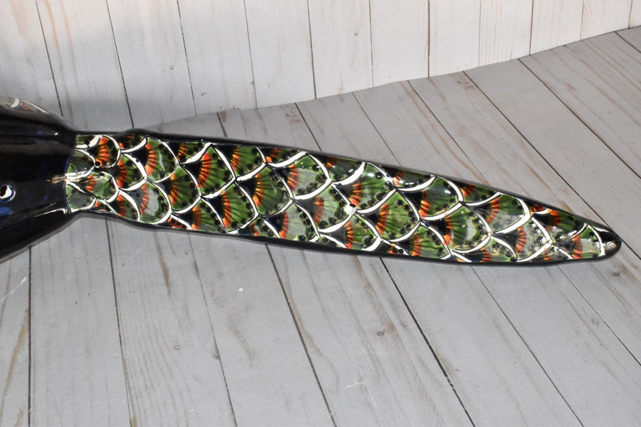 Large Beautiful Hanging Parrot Green Peacock Feathers