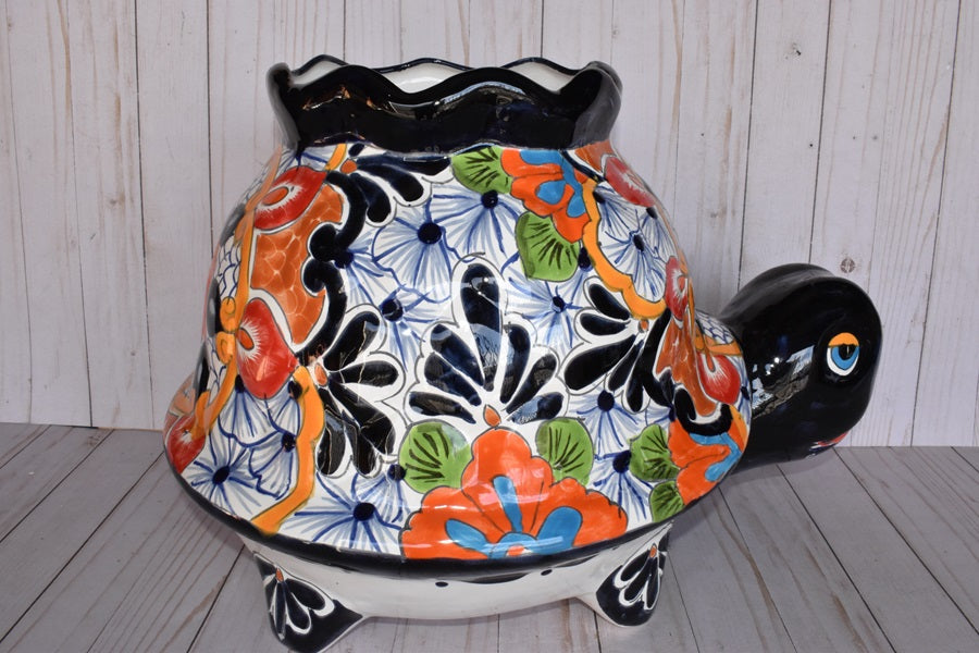 Large Talavera Turtles Flowerpot
