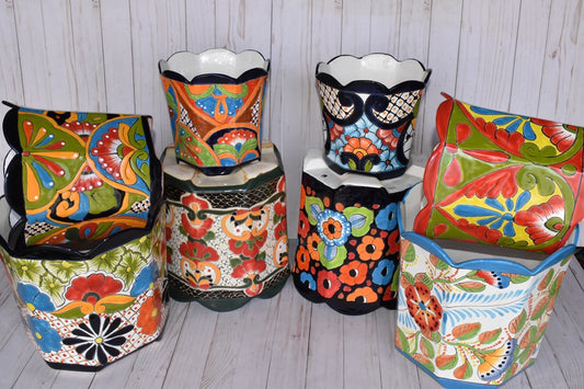 Octagonal Talavera Planters