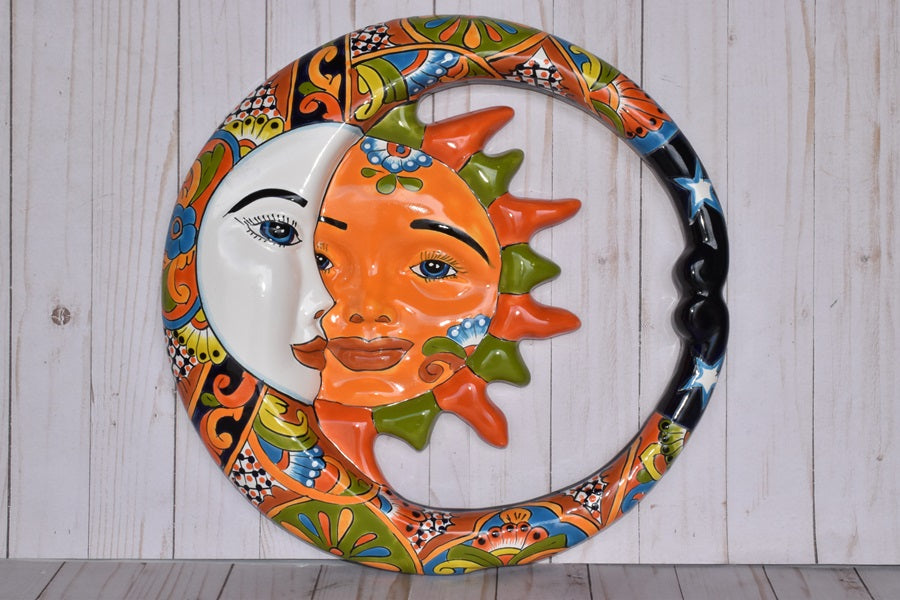 Large Mexican Talavera Hanging Eclipses