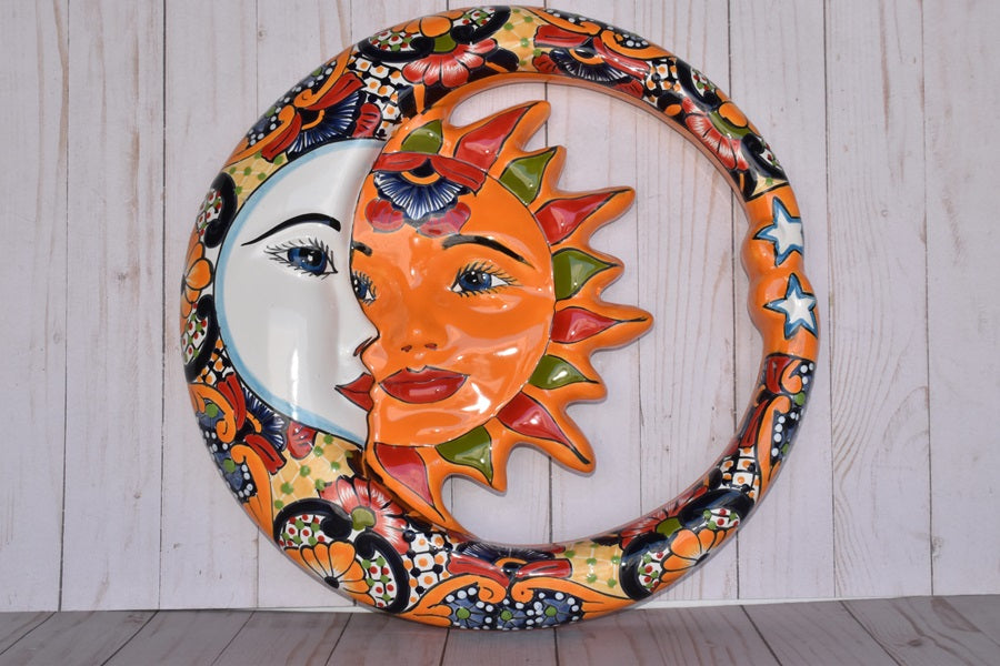 Large Mexican Talavera Hanging Eclipses