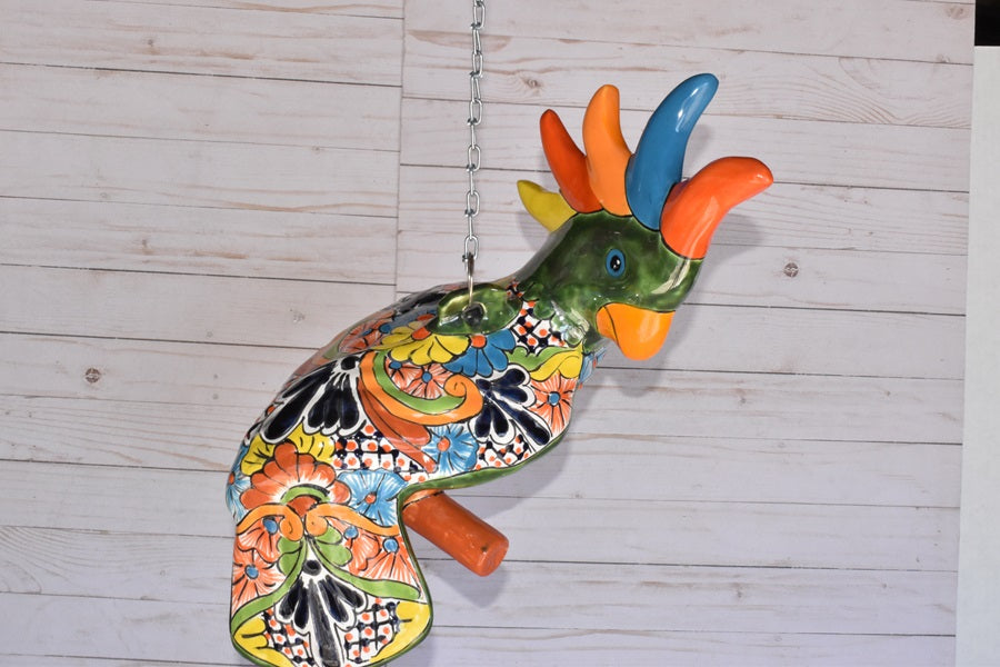 Collection Of Hanging Talavera Cockatoos