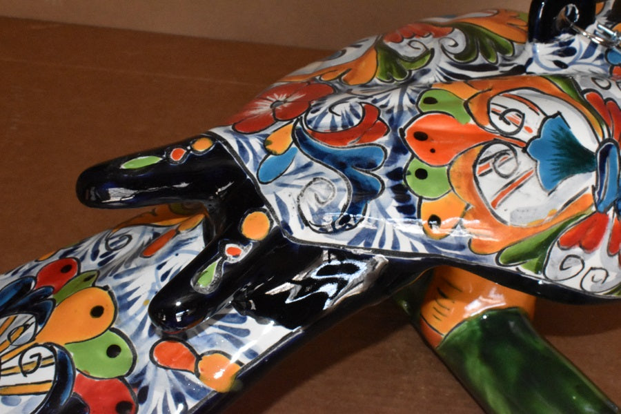 Jumbo XXLG Hanging Talavera Parrot in Spring Pattern