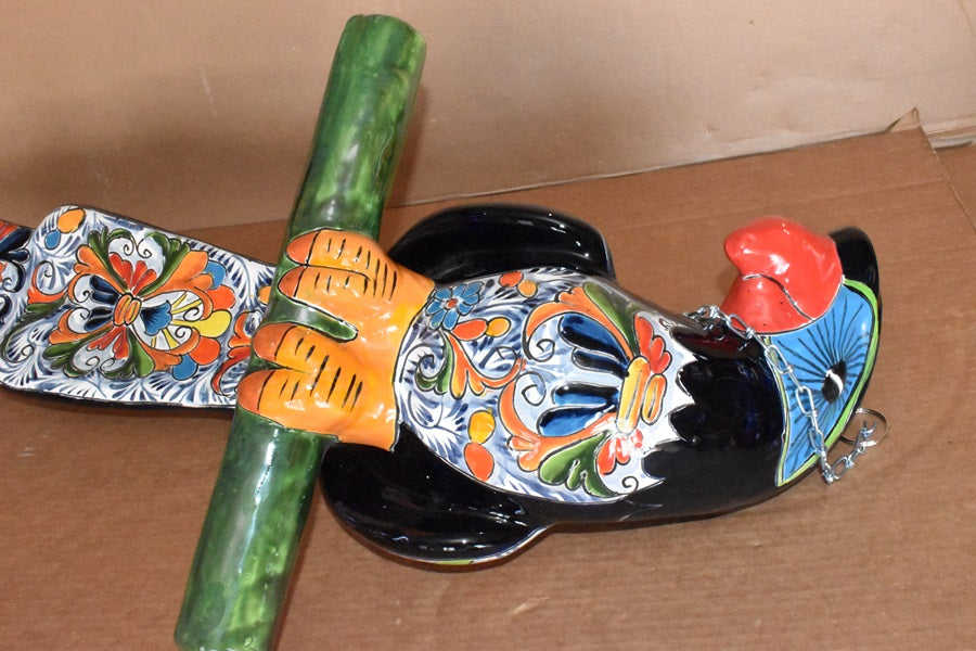 Jumbo XXLG Hanging Talavera Parrot in Spring Pattern