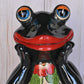 Adorable Talavera Flower Planter Smiling Frog