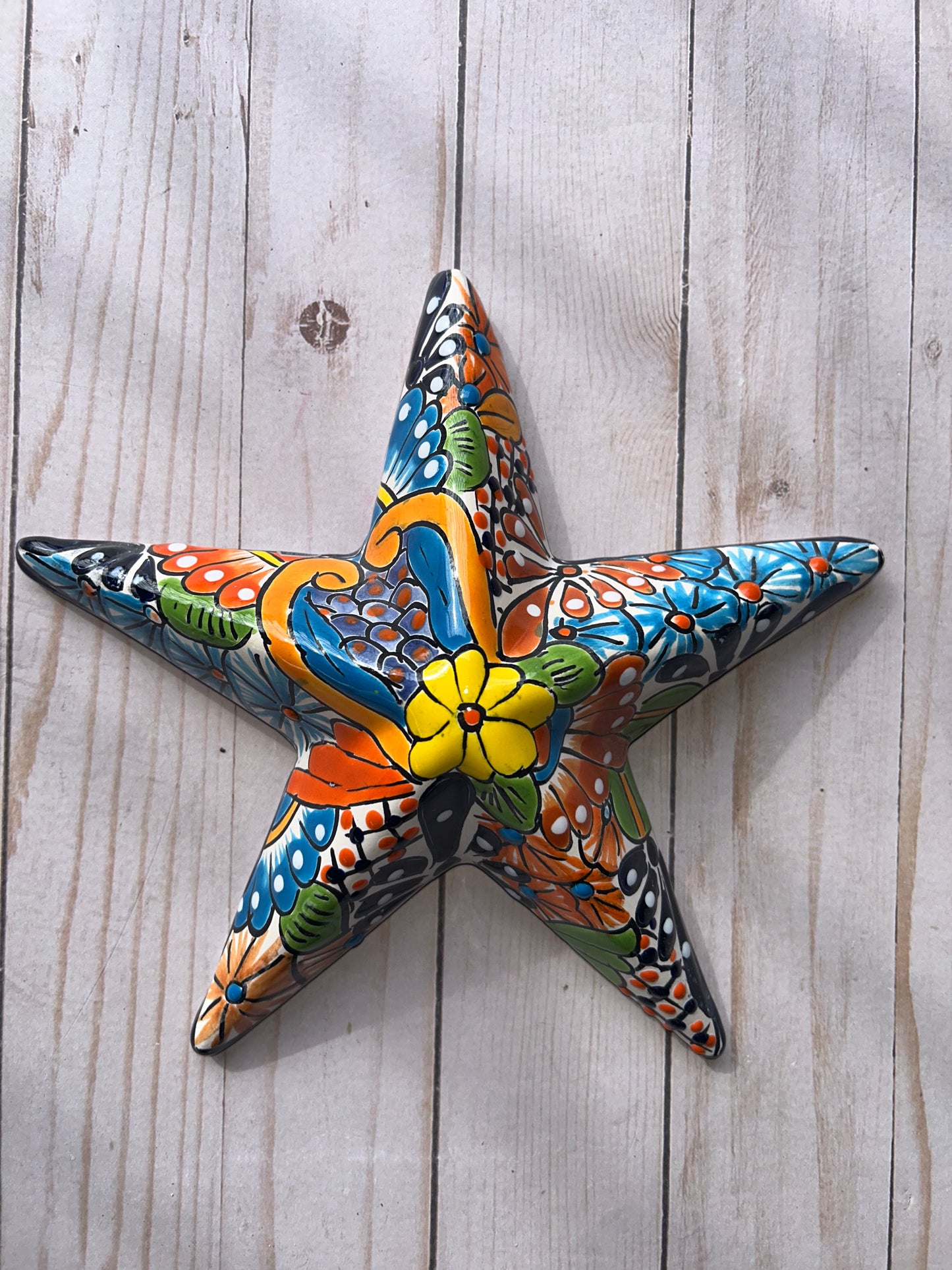 Hand-Crafted Talavera Ceramic Wall Star
