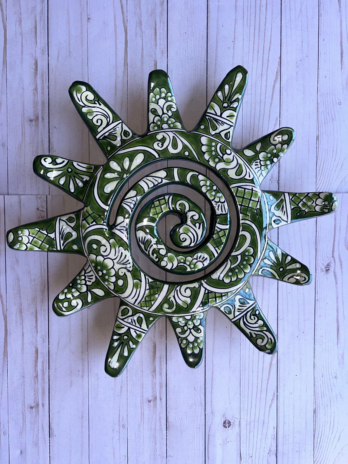 Bright Spiral Sun Talavera Ceramic