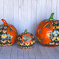 Hand-Painted Talavera Ceramic Pumpkin: Floral Jack-o'-Lantern Decor