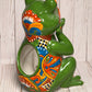Adorable Talavera Flower Planter Smiling Frog