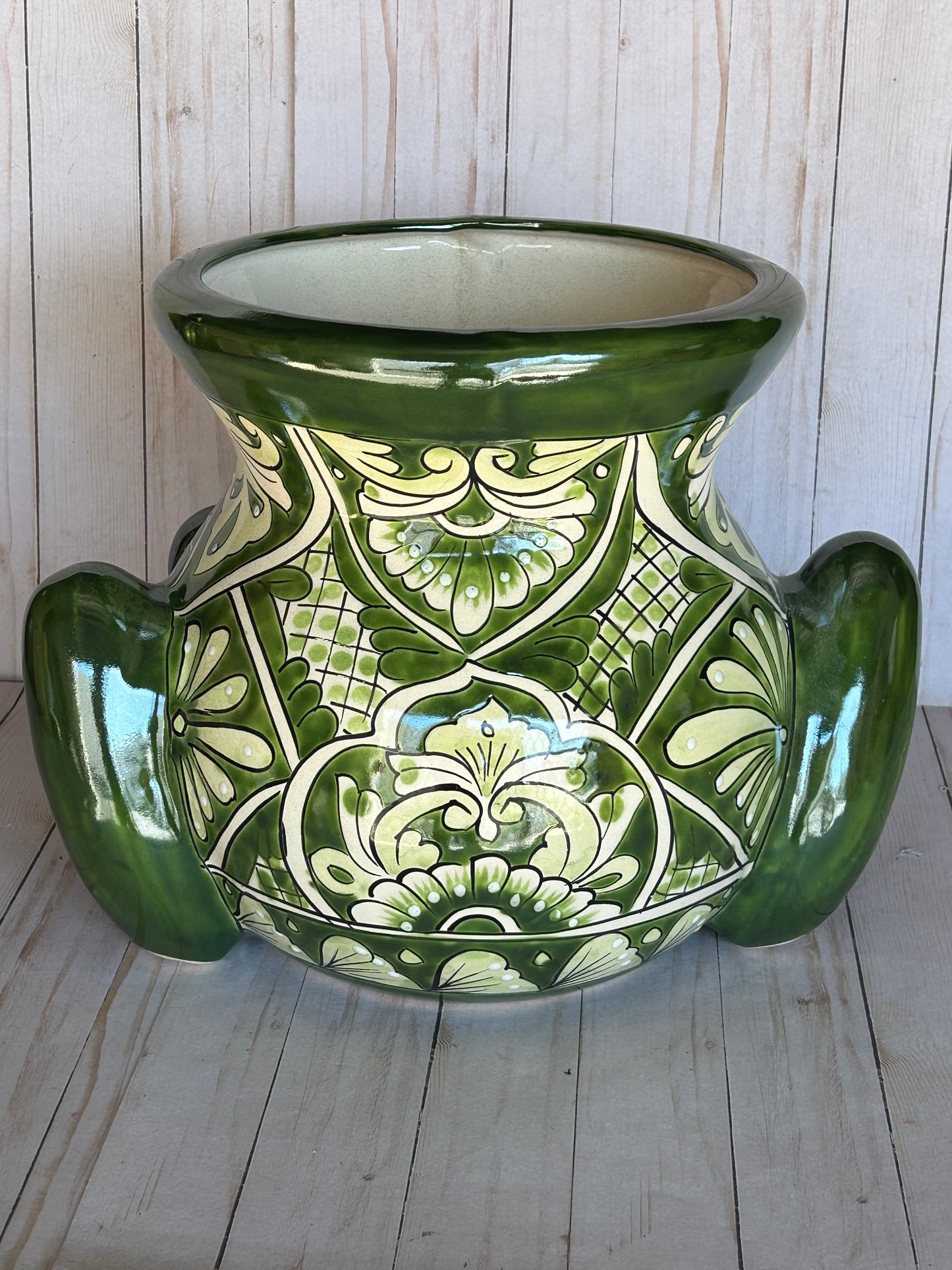 Talavera Frog Planter – Handmade Mexican Ceramic Frog Flower Pot